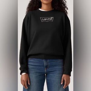 🌺NWT LEVI’S BLACK GRAPHIC EMBELLISHED SWEATSHIRT SIZE LARGE🌺